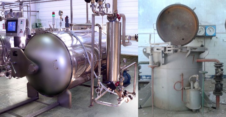 Horizontal and vertical industrial autoclaves (comparison)