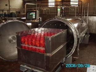Glass jar in an autoclave AH-1200 container